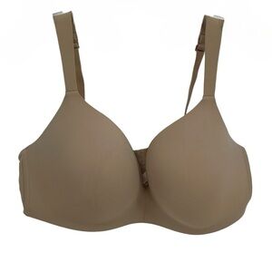 Lane Bryant Cacique Size 46DDD Tan Simply Wire Free Plunge Bra Back Closure